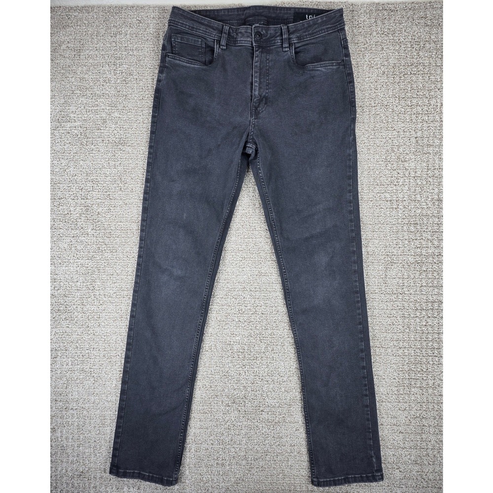 TPJ The Perfect‎ Jean Slim Thick Black Denim Jeans 34x36 Stretch